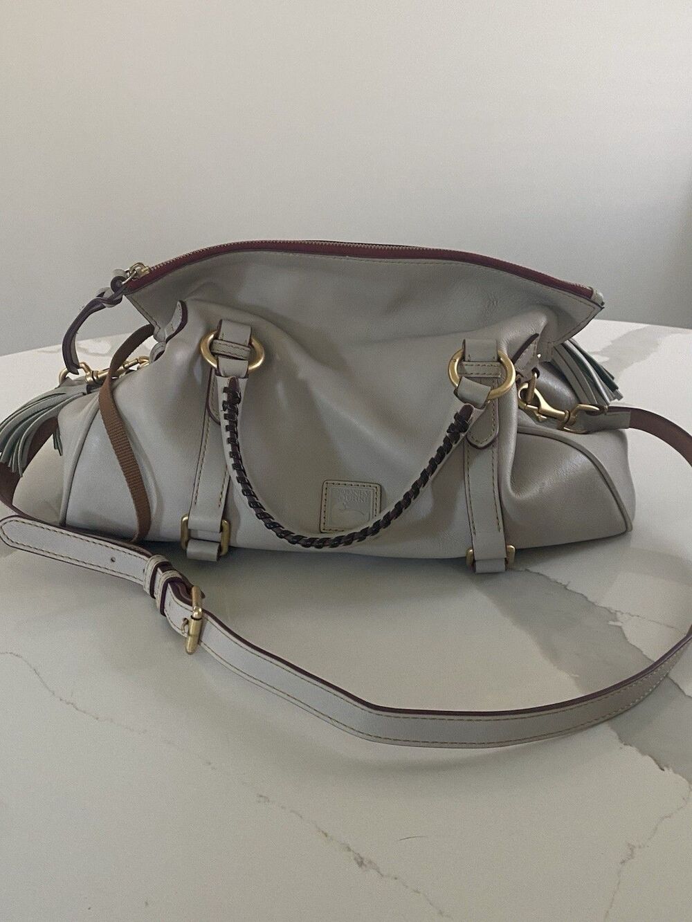 Dooney & Bourke Large Florentine Satchel In Ecru Colorway